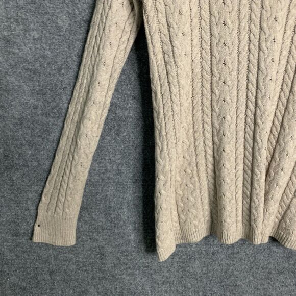 American Eagle Outfitters Tunic Sweater Women L Cable Stitch Mauve Beige Pull On - Picture 11 of 16